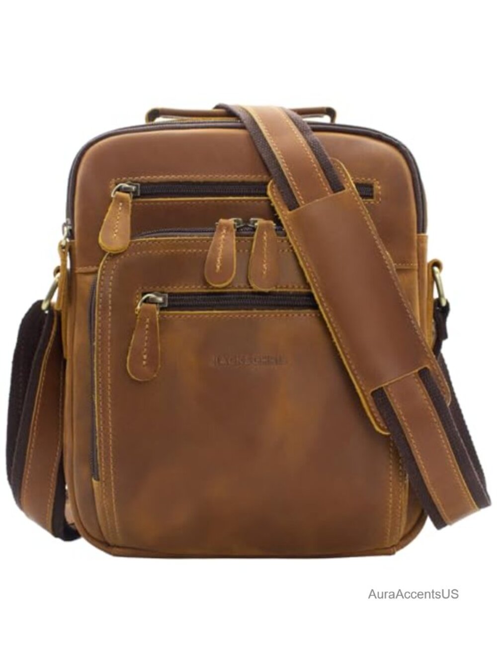 Genuine Leather Messenger Bag Crossbody Shoulder Bag Adjustable Strap